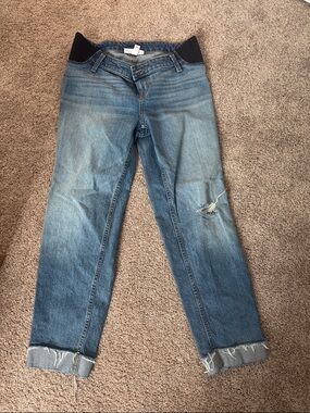 Isabel Maternity by Ingrid & Isabel Light Blue Distressed Boyfriend Jeans